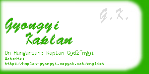 gyongyi kaplan business card